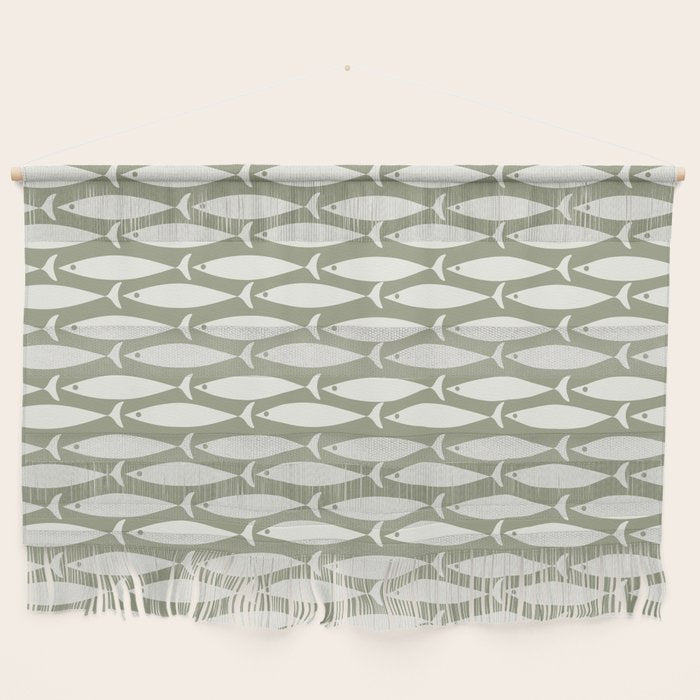 Fish Pattern in Sage Wall Hanging Gallery Image 1