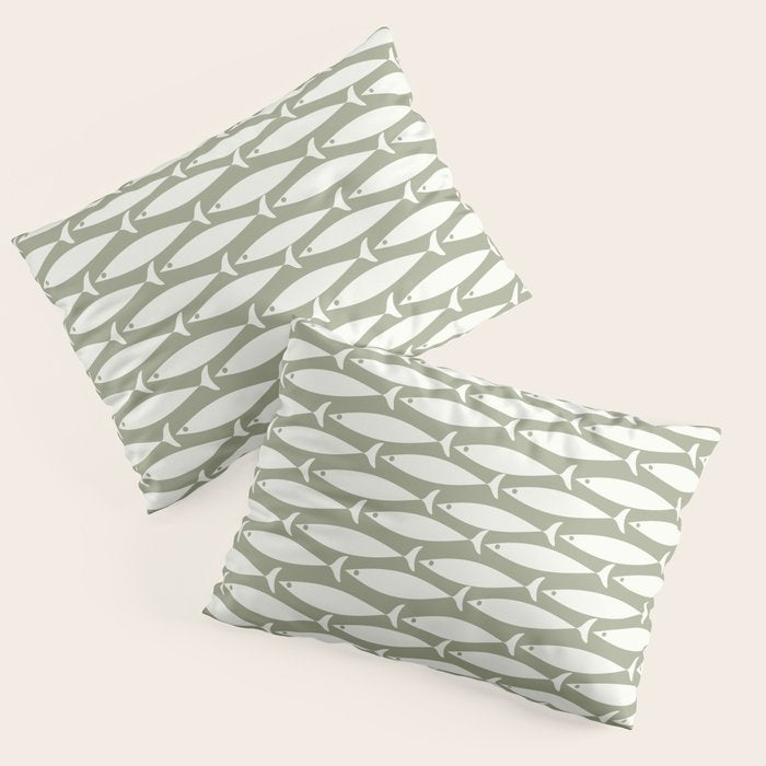 Fish Pattern in Sage Pillow Sham Gallery Image 3