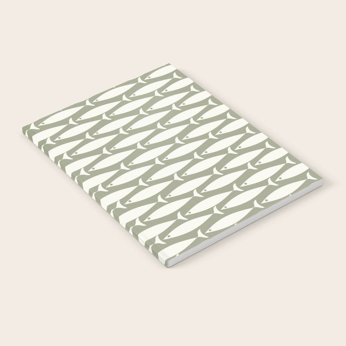 Fish Pattern in Sage Notebook Gallery Image 2