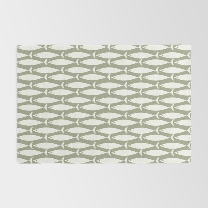 Fish Pattern in Sage Rug Gallery Image 2
