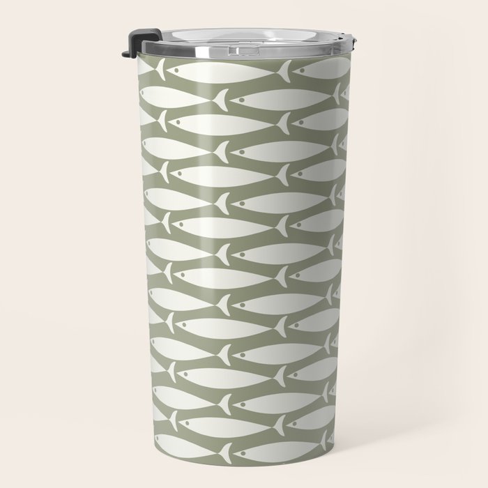 Fish Pattern in Sage Travel Mug Gallery Image 3