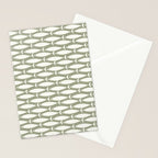 Fish Pattern in Sage Stationery Card Gallery Image 2