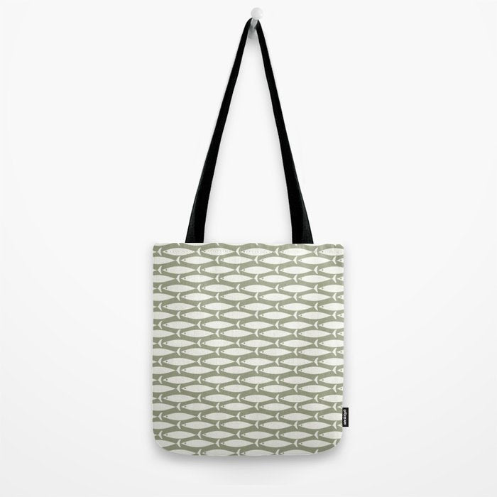 Fish Pattern in Sage Tote Bag Gallery Image 2