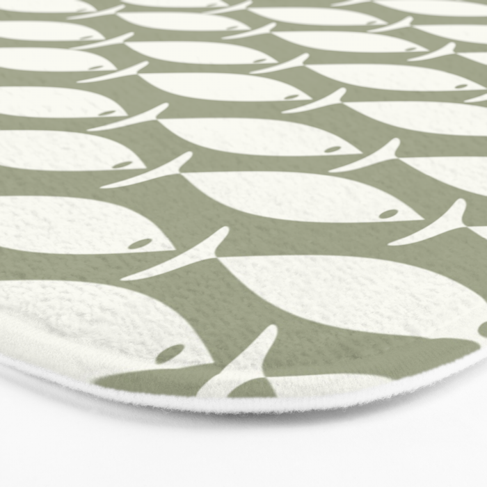 Fish Pattern in Sage Bath Mat Gallery Image 3