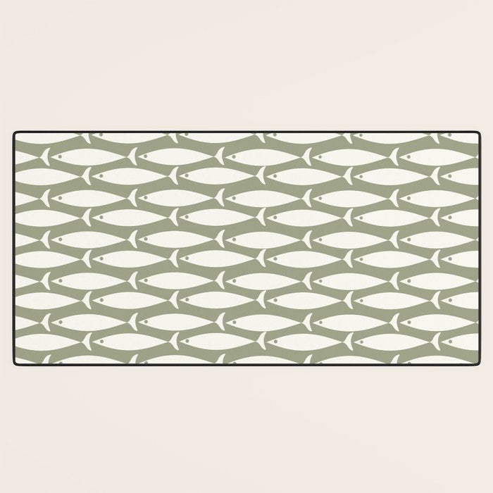 Fish Pattern in Sage Desk Mat Gallery Image 3