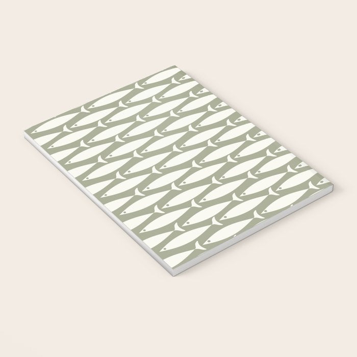 Fish Pattern in Sage Notebook Gallery Image 3