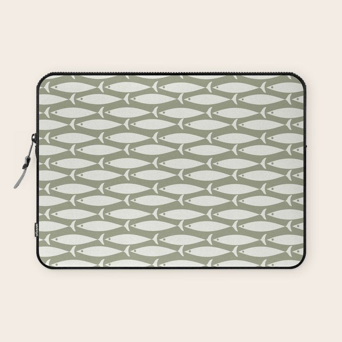 Fish Pattern in Sage Laptop Sleeve Gallery Image 1