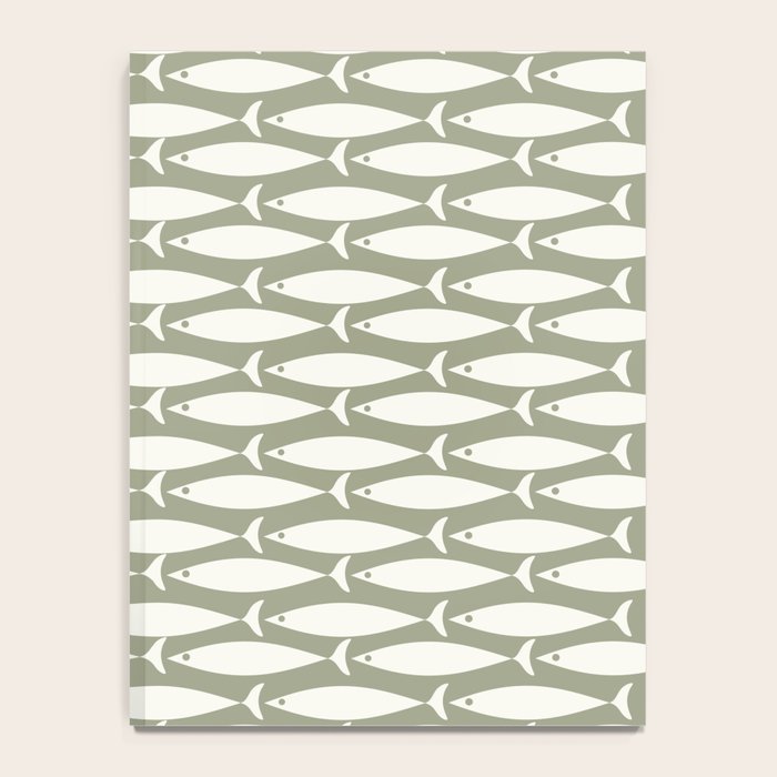 Fish Pattern in Sage Notebook Gallery Image 4