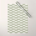 Fish Pattern in Sage Wrapping Paper Gallery Image 1