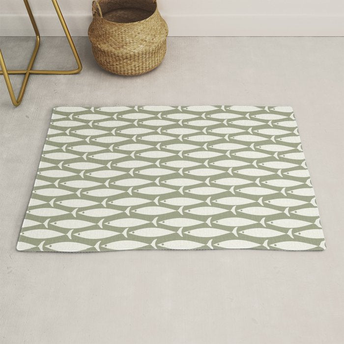 Fish Pattern in Sage Rug Gallery Image 1