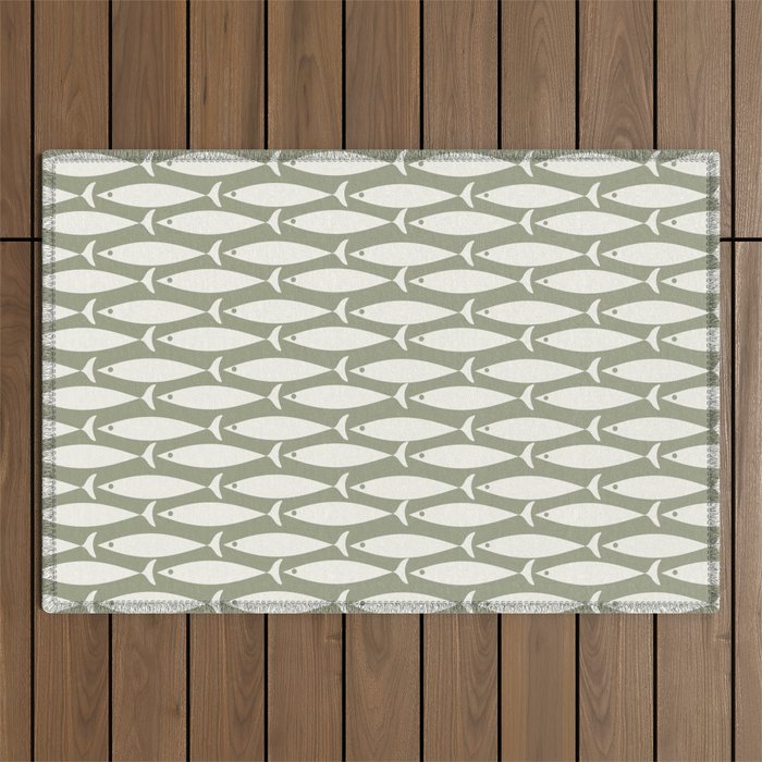 Fish Pattern in Sage Outdoor Rug Gallery Image 1
