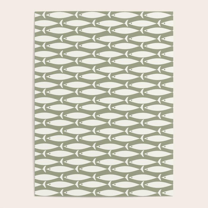 Fish Pattern in Sage Poster Gallery Image 4