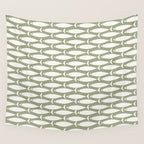 Fish Pattern in Sage Wall Tapestry Gallery Image 4