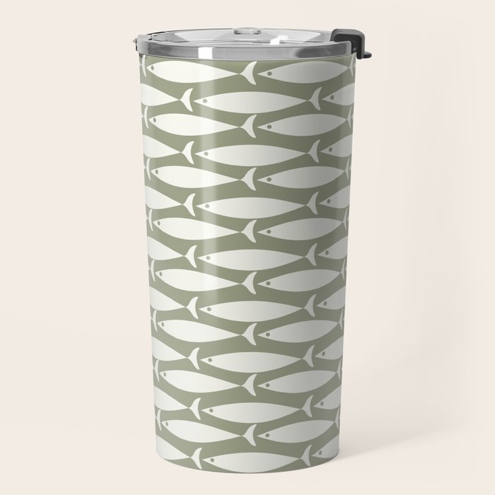 Fish Pattern in Sage Travel Mug Gallery Image 2