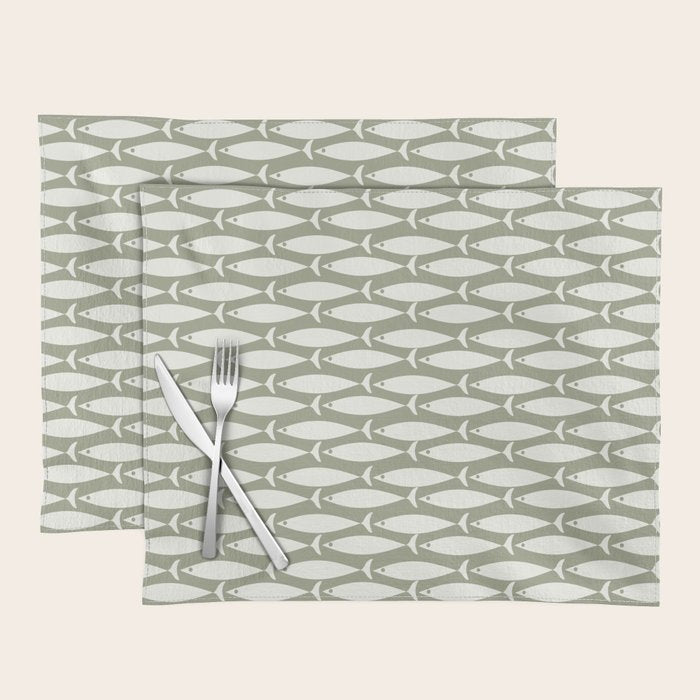 Fish Pattern in Sage Placemat Gallery Image 1