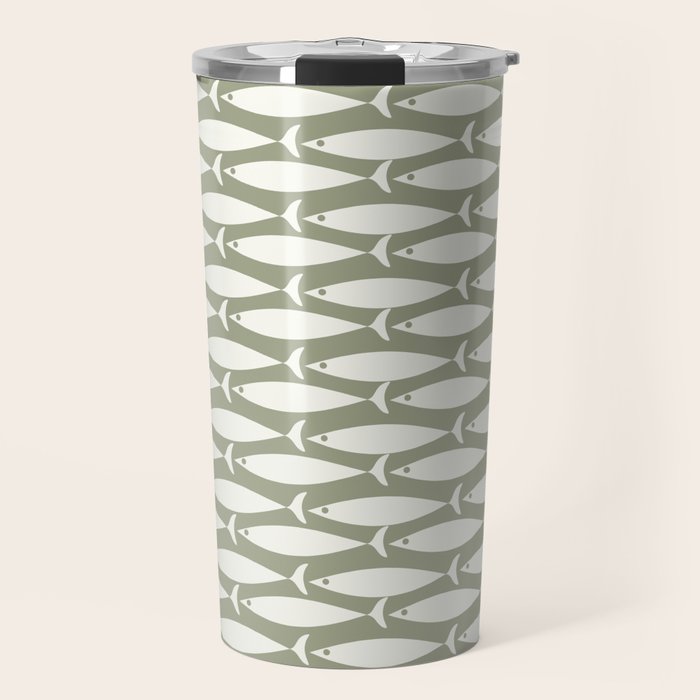 Fish Pattern in Sage Travel Mug Gallery Image 1