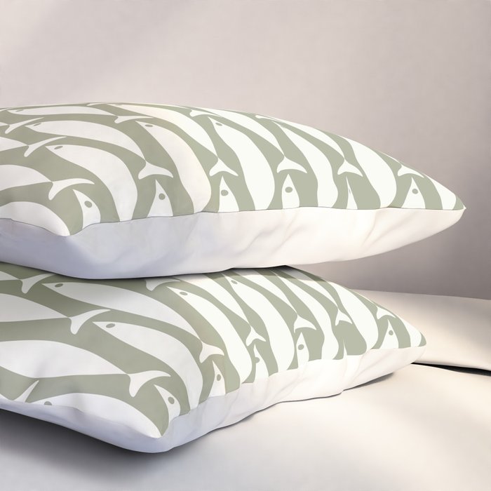 Fish Pattern in Sage Pillow Sham Gallery Image 3