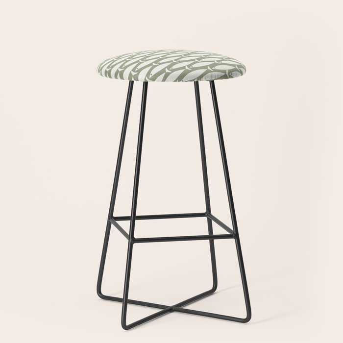 Fish Pattern in Sage Stool Gallery Image 1