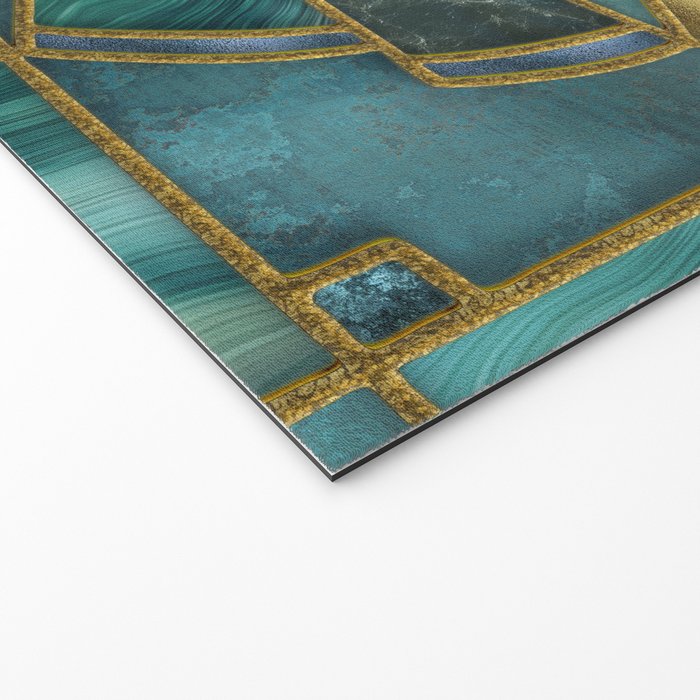 Elegant Stained Glass Art Deco Window With Marble And Gemstone Welcome Mat Gallery Image 2