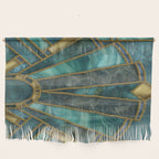 Elegant Stained Glass Art Deco Window With Marble And Gemstone Wall Hanging Gallery Image 1