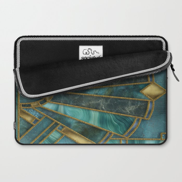 Elegant Stained Glass Art Deco Window With Marble And Gemstone Laptop Sleeve Gallery Image 2