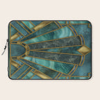 Elegant Stained Glass Art Deco Window With Marble And Gemstone Laptop Sleeve Gallery Image 2