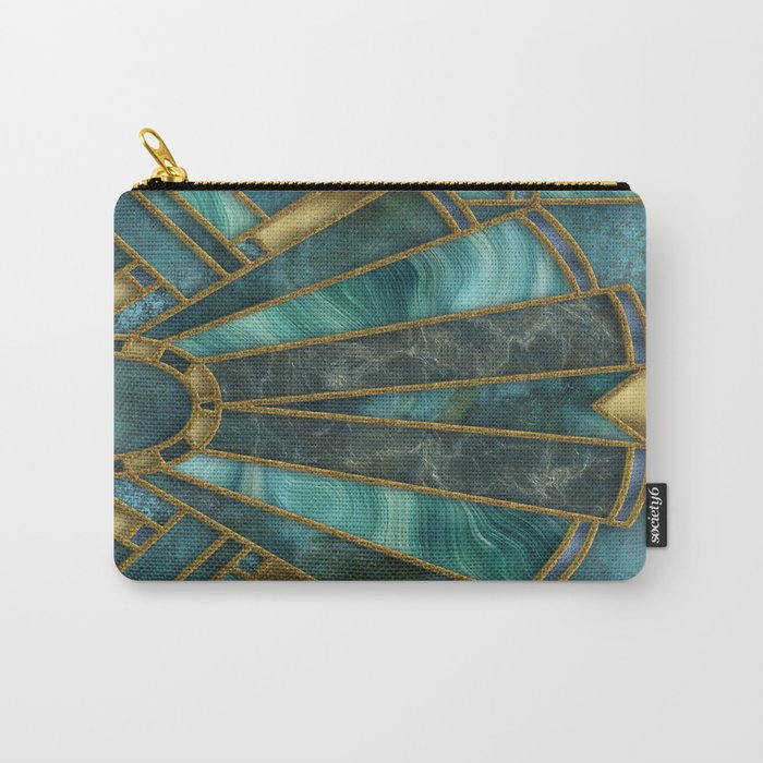 Elegant Stained Glass Art Deco Window With Marble And Gemstone Carry All Pouch Gallery Image 1