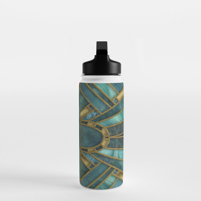 Elegant Stained Glass Art Deco Window With Marble And Gemstone Water Bottle Gallery Image 3
