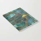 Elegant Stained Glass Art Deco Window With Marble And Gemstone Notebook Gallery Image 2