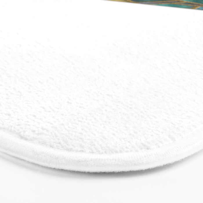 Elegant Stained Glass Art Deco Window With Marble And Gemstone Bath Mat Gallery Image 3