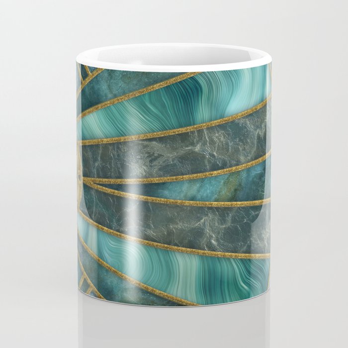 Elegant Stained Glass Art Deco Window With Marble And Gemstone Coffee Mug Gallery Image 4