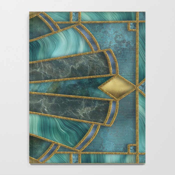 Elegant Stained Glass Art Deco Window With Marble And Gemstone Notebook Gallery Image 4