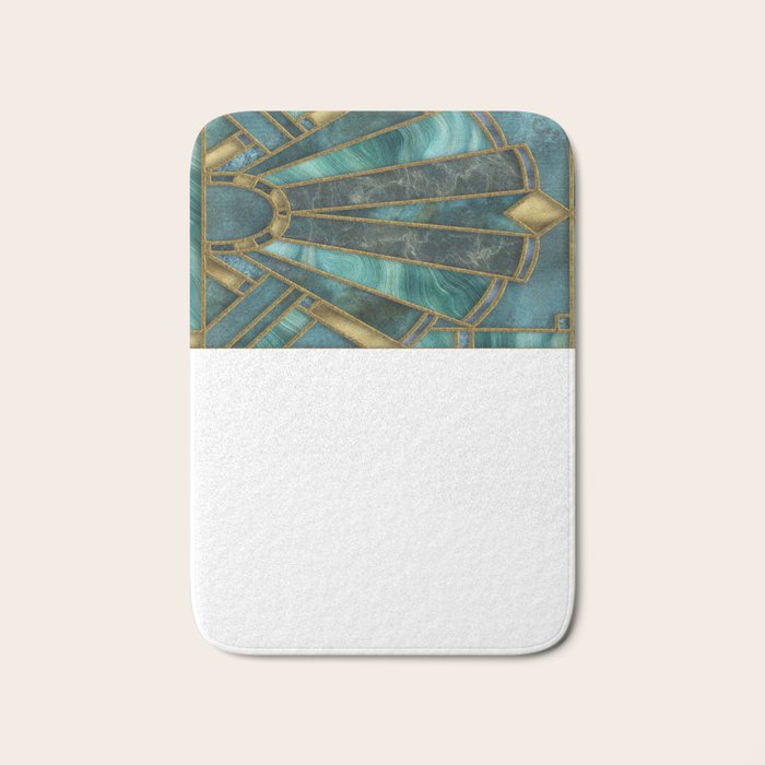 Elegant Stained Glass Art Deco Window With Marble And Gemstone Bath Mat Gallery Image 1