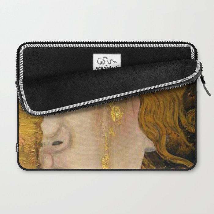 Golden Tears (Freya's Heartache) portrait painting by Gustav Klimt Laptop Sleeve Gallery Image 2