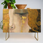 Golden Tears (Freya's Heartache) portrait painting by Gustav Klimt Credenza Gallery Image 1