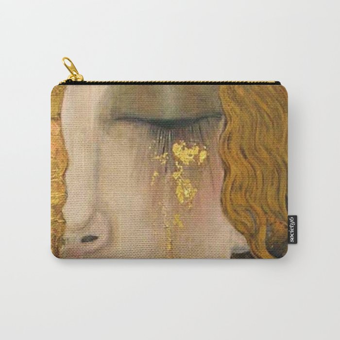 Golden Tears (Freya's Heartache) portrait painting by Gustav Klimt Carry All Pouch Gallery Image 1