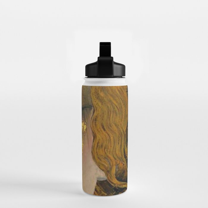 Golden Tears (Freya's Heartache) portrait painting by Gustav Klimt Water Bottle Gallery Image 2
