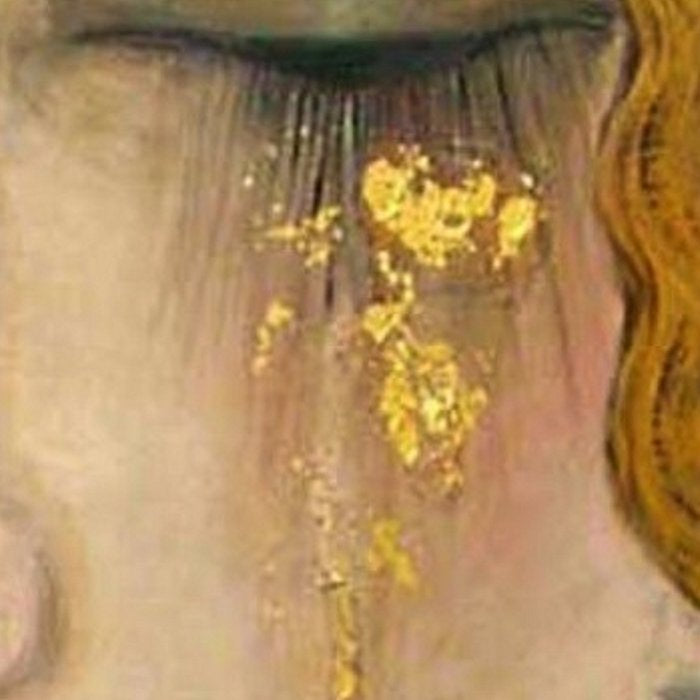 Golden Tears (Freya's Heartache) portrait painting by Gustav Klimt Coffee Mug Gallery Image 2