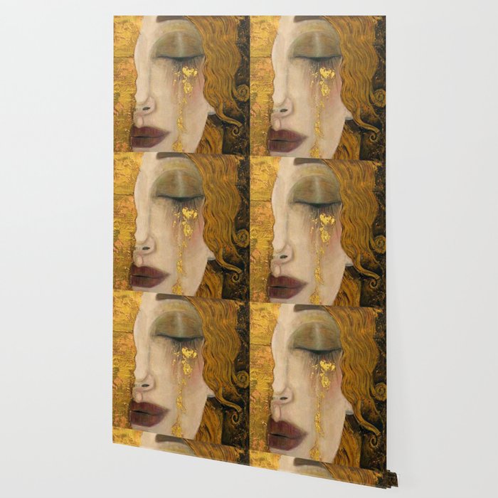 Golden Tears (Freya's Heartache) portrait painting by Gustav Klimt Wallpaper Gallery Image 2