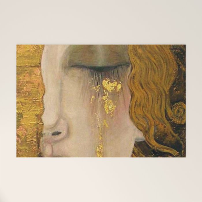 Golden Tears (Freya's Heartache) portrait painting by Gustav Klimt Welcome Mat Gallery Image 1