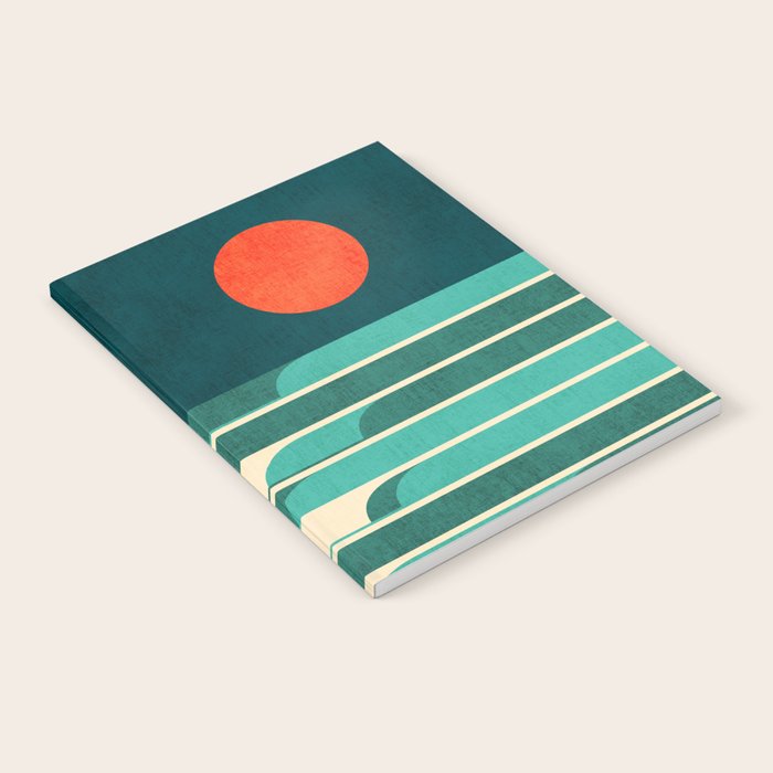 Chasing wave under the red moon Notebook Gallery Image 1