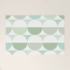Mid-Mod geometric Sun and Moon tile - Sage Green Welcome Mat Gallery Image 1
