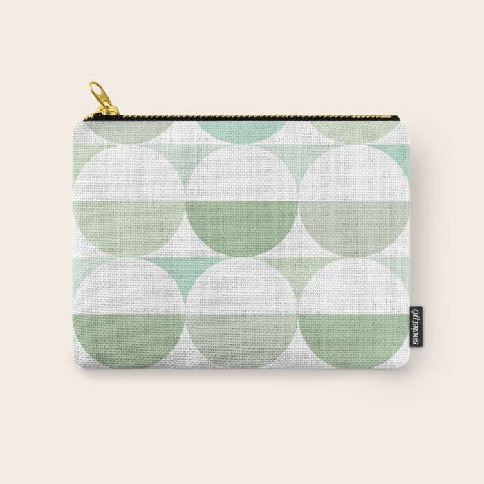 Mid-Mod geometric Sun and Moon tile - Sage Green Carry All Pouch Gallery Image 1