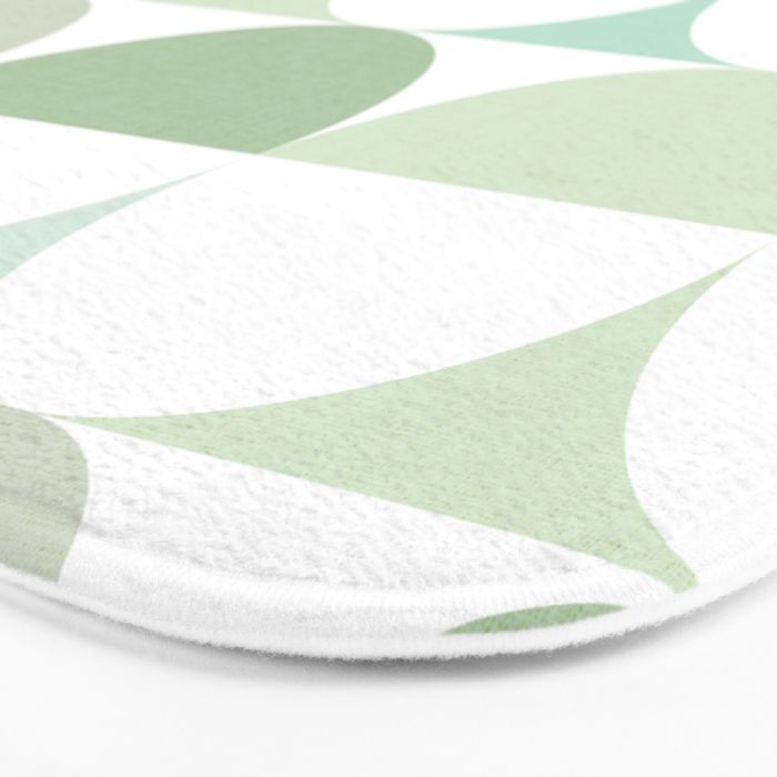 Mid-Mod geometric Sun and Moon tile - Sage Green Bath Mat Gallery Image 3