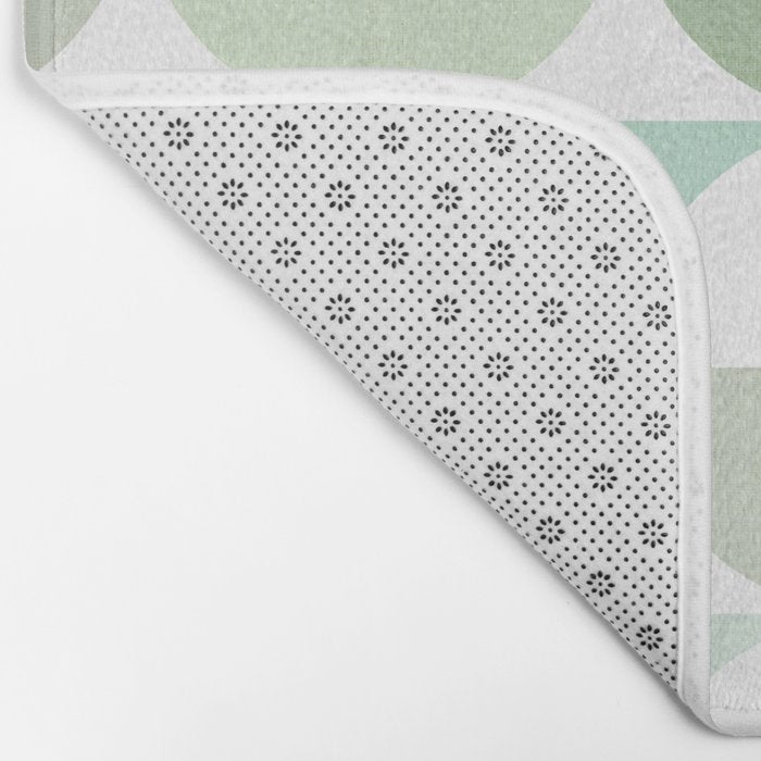 Mid-Mod geometric Sun and Moon tile - Sage Green Bath Mat Gallery Image 2
