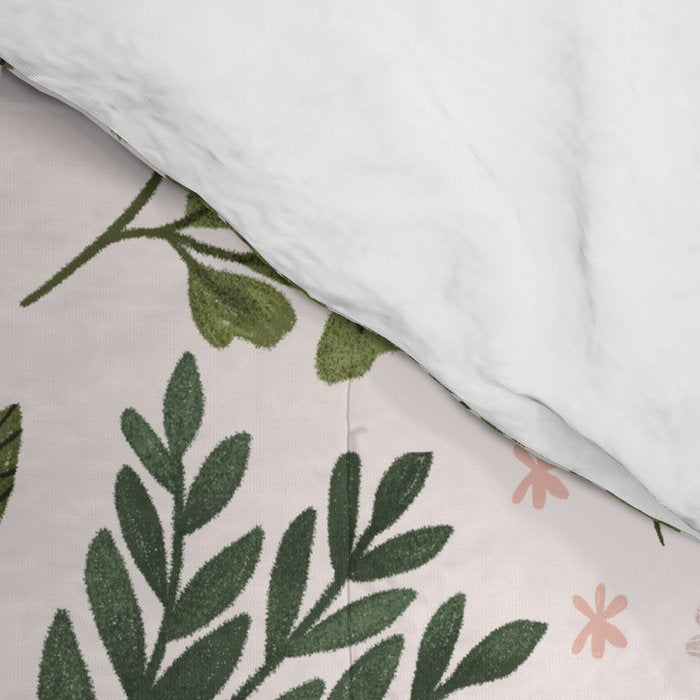 Herbarium ~ vintage inspired botanical art print ~ white Comforter Gallery Image 4