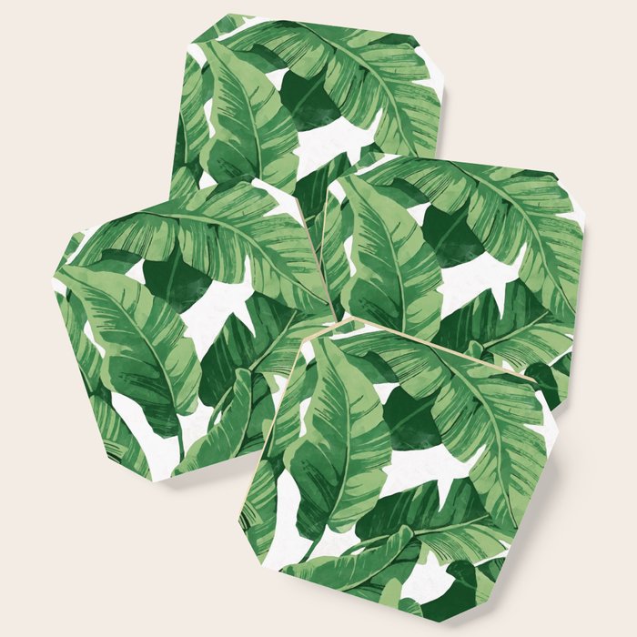 Tropical banana leaves IV Coaster Gallery Image 1