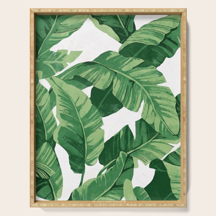 Tropical banana leaves IV Serving Tray Gallery Image 1