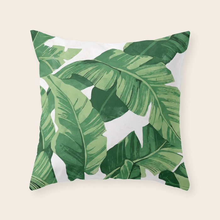 Tropical banana leaves IV Throw Pillow Gallery Image 1
