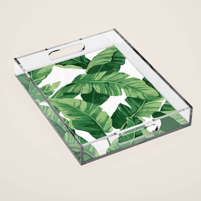 Tropical banana leaves IV Acrylic Tray Gallery Image 1